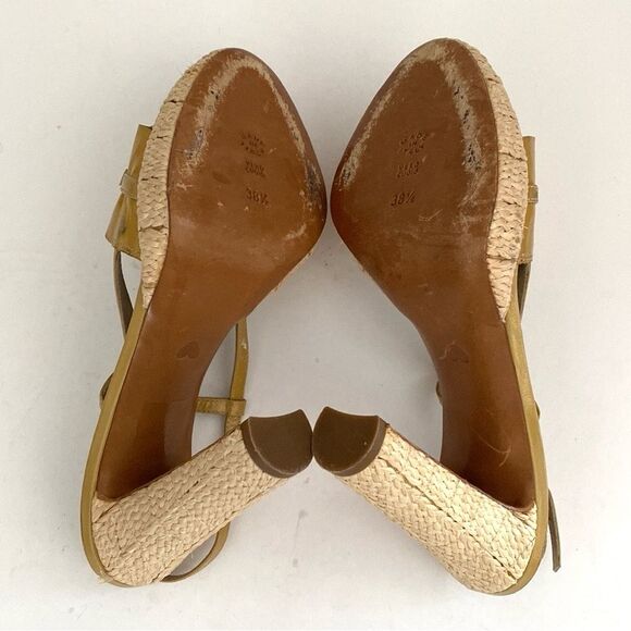 Moschino Butter Yellow Heels Stiletto Slingback Ruffled Ribbon 7.5 Feminine - Picture 8 of 15